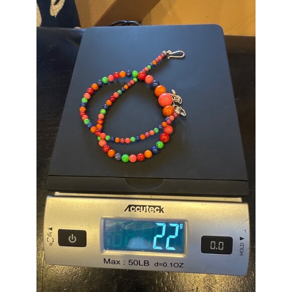 Jay King DTR 925 Multicolor Gemstone Bead Necklace Sterling Silver Hook Clasp - Picture 9 of 9